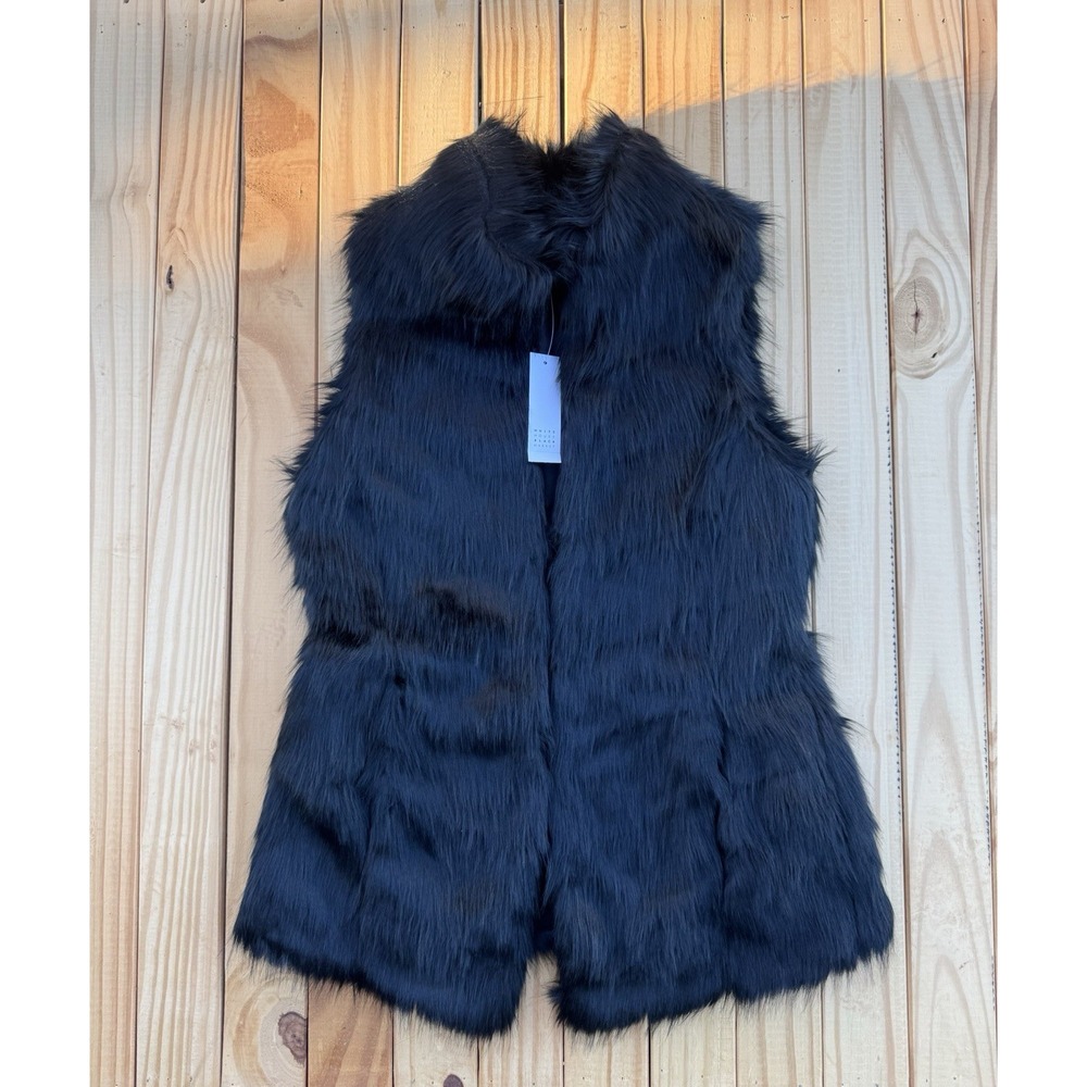 WHITE HOUSE BLACK MARKET FAUX FUR VEST SIZE XSmall NWT‎